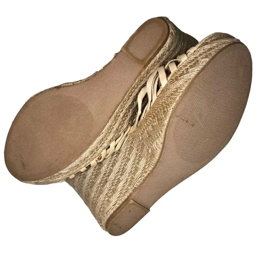 Steve Madden P-Rise Platform Wedge Sandals in Cream Women’s 7 1/2M